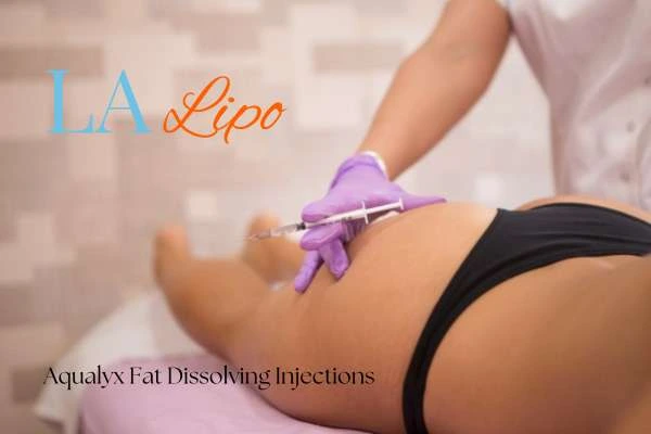 Woman having fat dissolving injections Oldham on thighs