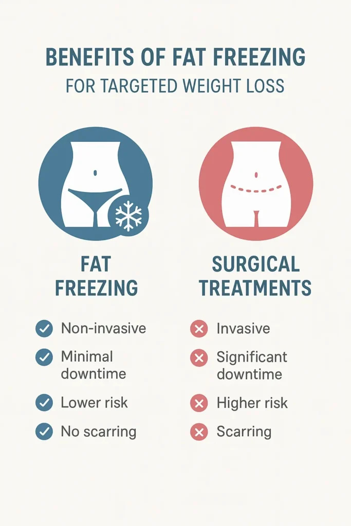 graphic showing the benefits of fat freezing Oldham