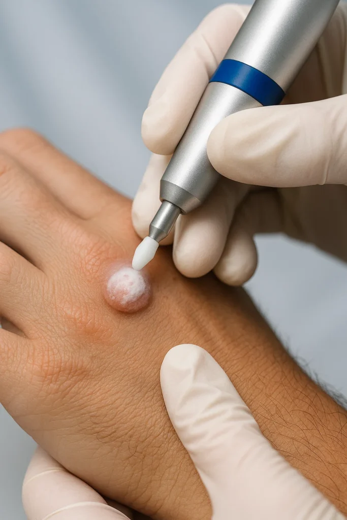 example of wart removal Oldham using cryopen