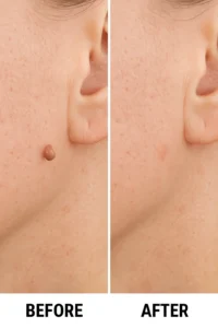 Skin tags removal Oldham before and after