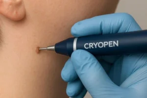 Person receiving skin tag removal Oldham
